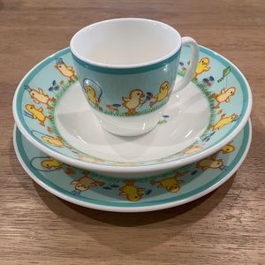 Tiffany & Co. Little Chicks Baby China Set - Cup, Bowl, & Plate